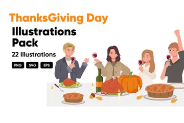 ThanksGiving Day Illustration Pack