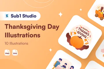 Thanksgiving Day Illustration Pack