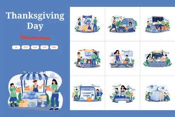 Thanksgiving Day Illustration Pack