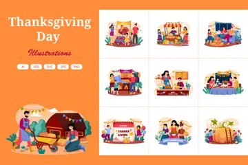 Thanksgiving Day Illustration Pack