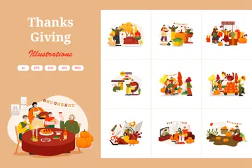 Thanksgiving Day Illustration Pack