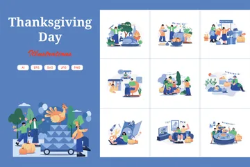 Thanksgiving Day Illustration Pack