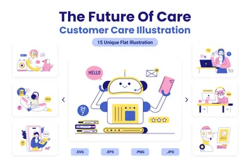 The Future Of Care: Customer Care Illustration Pack