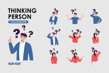 Thinking Person Illustration Pack