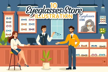 Tienda de anteojos Paquete de Ilustraciones