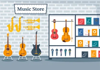 Tienda de música Paquete de Ilustraciones