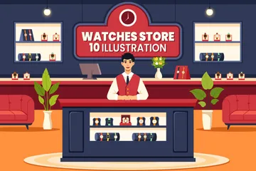 Tienda de relojes Paquete de Ilustraciones