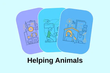 Tieren helfen Illustrationspack