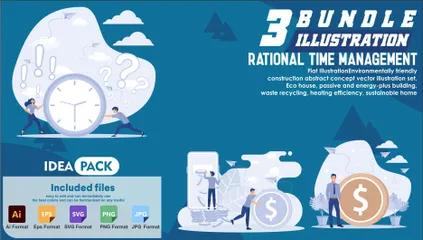 Time And Finance Management Illustration Pack