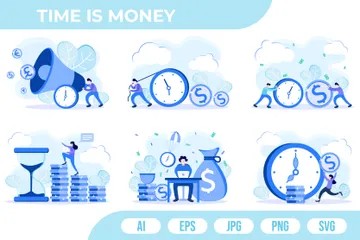 Time Is Money Illustration Pack