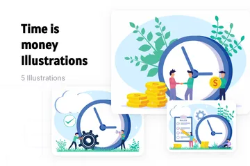 Time Is Money Illustration Pack