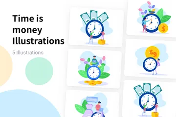 Time Is Money Illustration Pack