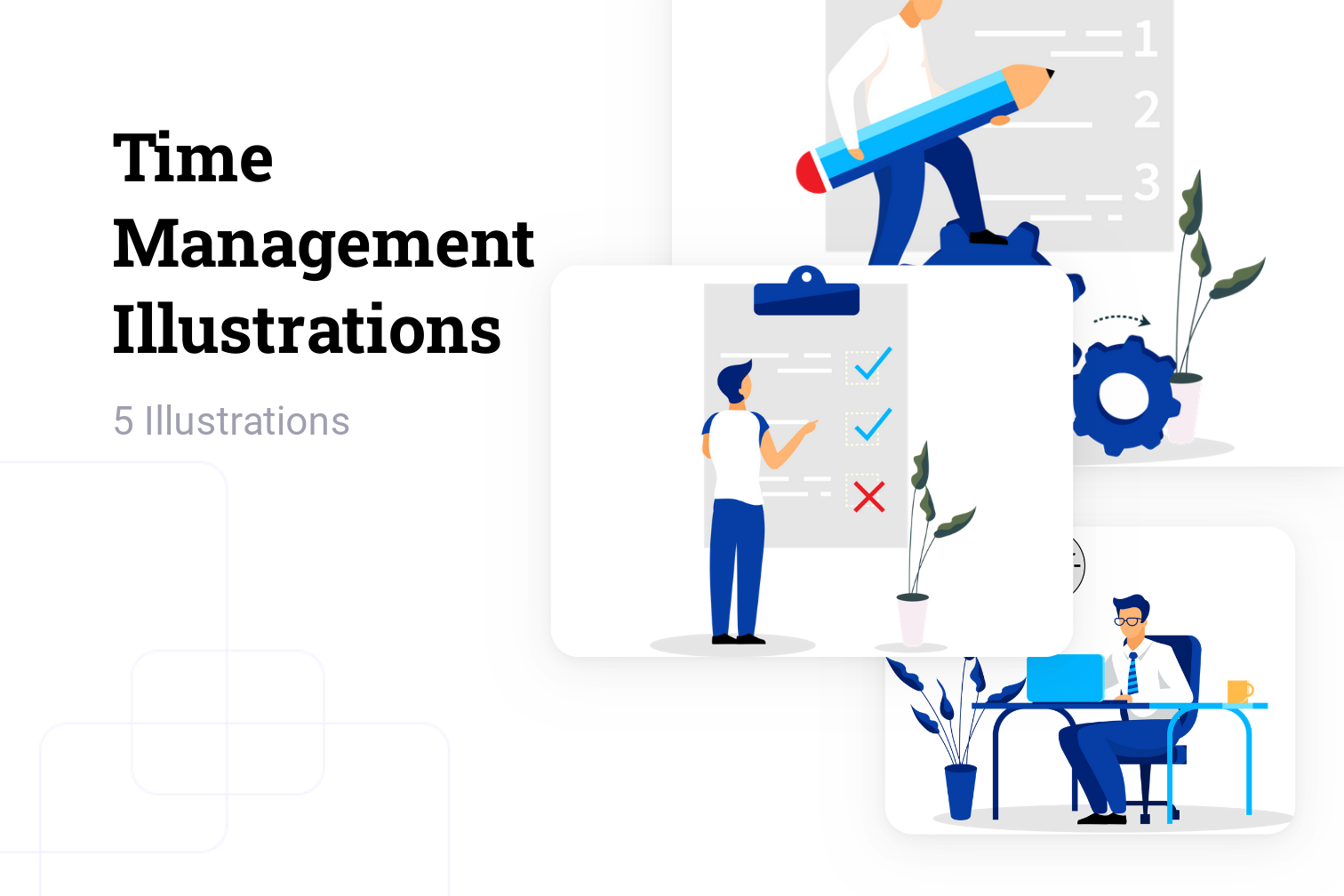 Premium Time Management Illustration pack from People Illustrations