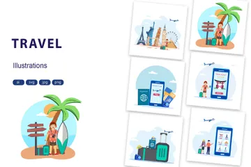 Time To Travel Illustration Pack