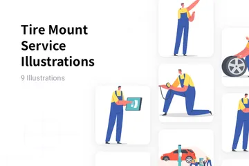 Tire Mount Service Illustration Pack