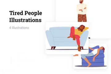 Tired People Illustration Pack