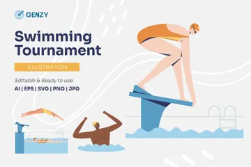 Torneo de natación Paquete de Ilustraciones