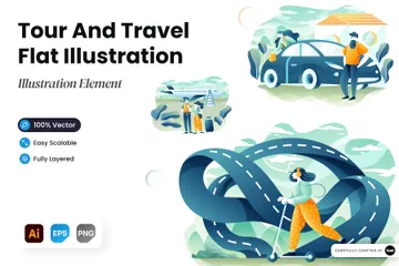 Tour And Travel Illustration Pack