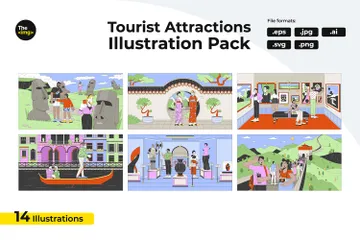 Tourist Attractions Illustration Pack