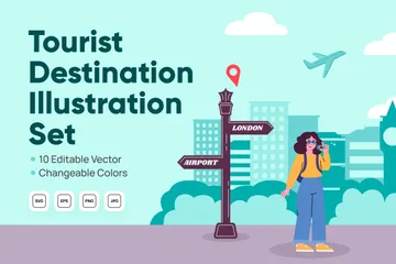 Tourist Destination Illustration Pack