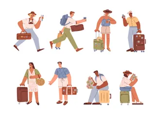 Tourist People Illustration Pack