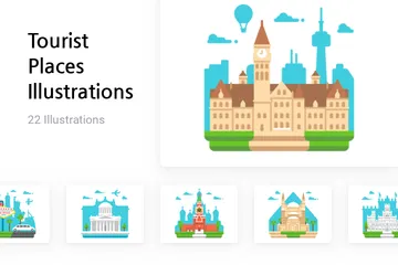 Tourist Places Illustration Pack