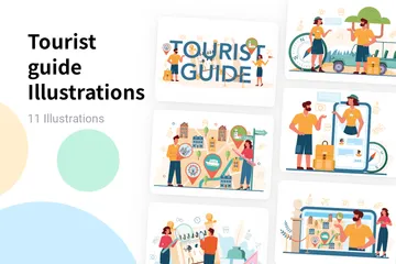 Touristenführer Illustrationspack