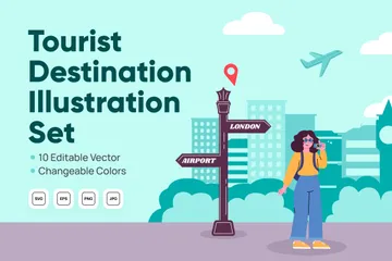 Touristenziel Illustrationspack