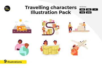 Touristes Pack d'Illustrations