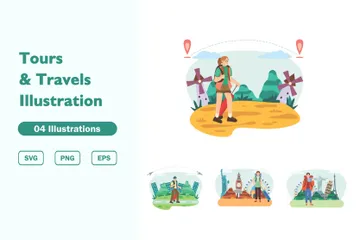 Tours y viajes Paquete de Ilustraciones