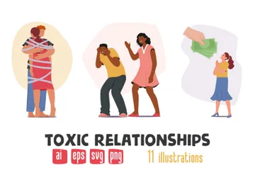 Toxic Relationships Illustration Pack