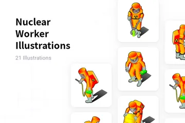 Trabajador nuclear Paquete de Ilustraciones