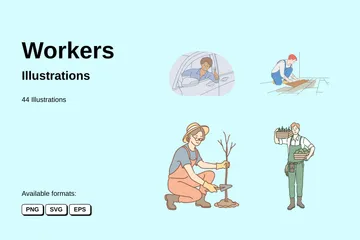 Trabajadores Paquete de Ilustraciones