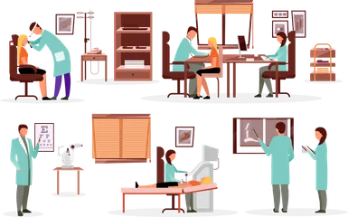 Trabajadores de la medicina y la atención sanitaria Paquete de Ilustraciones