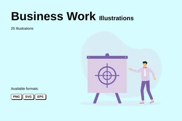 Trabajo empresarial Illustration Pack