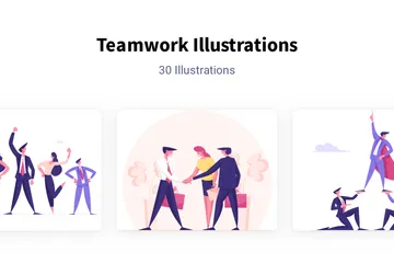 Trabajo en equipo Paquete de Ilustraciones