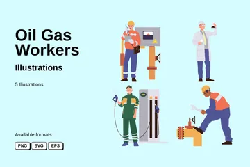 Trabalhadores de petróleo e gás Pacote de Ilustrações