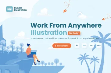 Trabalhe de qualquer lugar Illustration Pack