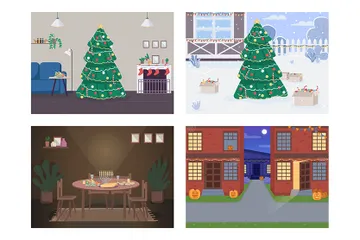 Traditional Holiday Illustration Pack
