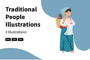 Traditional People Illustration Pack