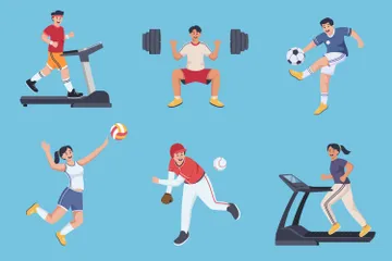 Workout & Sport Charakter Illustrationspack