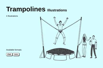 Trampolins Pacote de Ilustrações