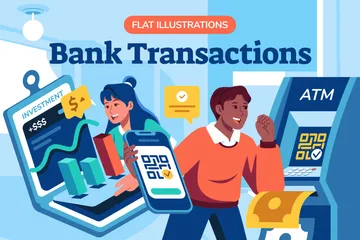 Transacción bancaria Paquete de Ilustraciones