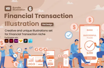 Transaction financière Pack d'Illustrations