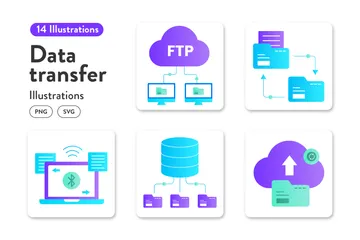 Transferencia de datos Paquete de Ilustraciones