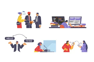 Translation Service Illustration Pack