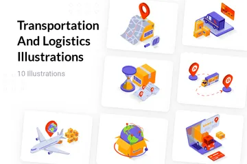 Transport et logistique Pack d'Illustrations