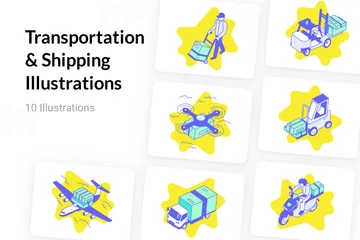 Transport et expédition Pack d'Illustrations