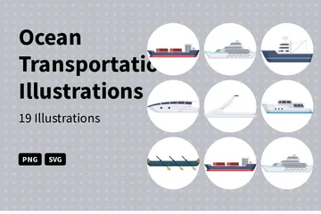 Transport maritime Pack d'Illustrations