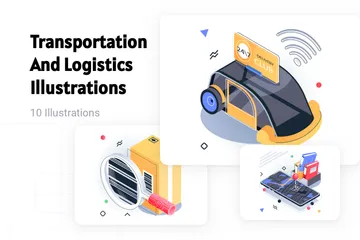 Transportation And Logistics Illustration Pack